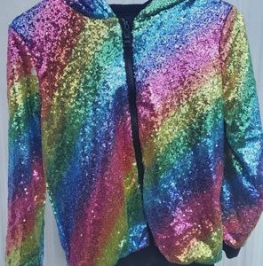 Rainbow Sequin Girls Jacket